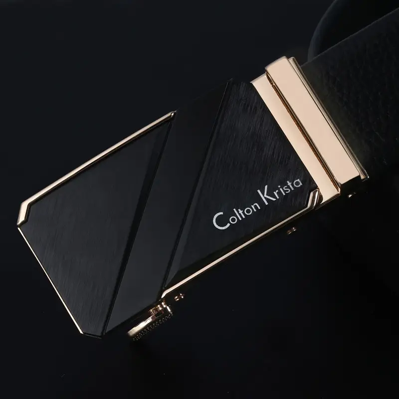 Men's Black Leather Belt with Automatic Buckle - Image 18