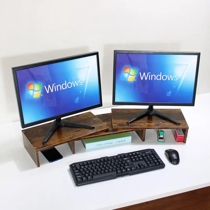 Telescopic Laptop TV Monitor Stand for Double Screen Desk