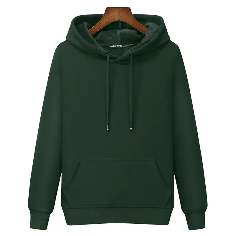 Men's Green Velvet Hooded Sweatshirt - Image 11