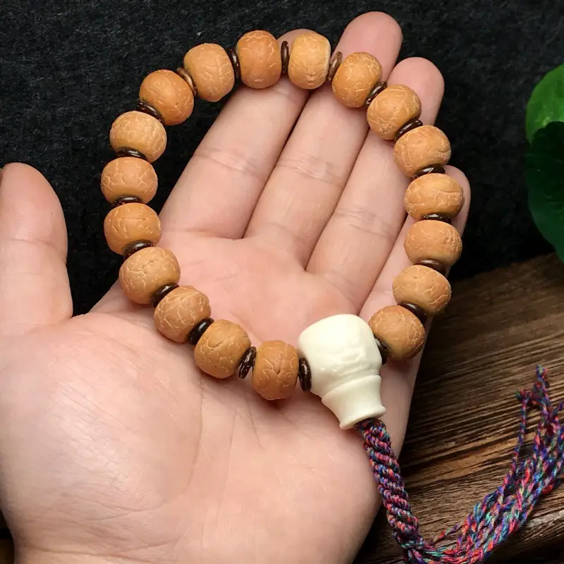Xizang Buddhist Bead Bracelet for Women with Red Leather Strap - Image 3
