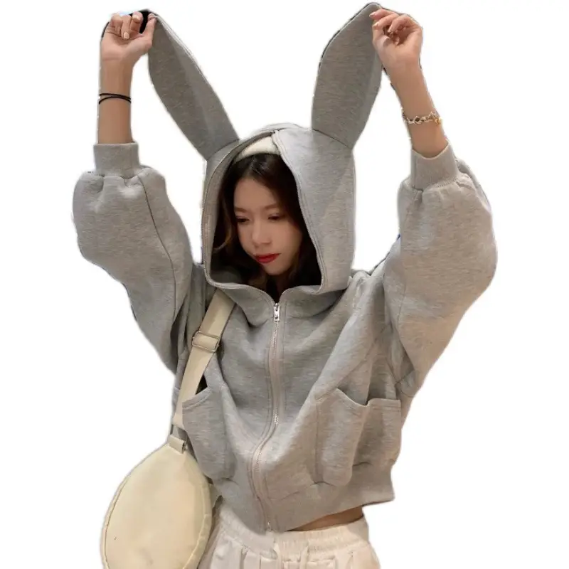 Women Grey Anti-Pilling Hooded Sweatshirt Set - Image 6