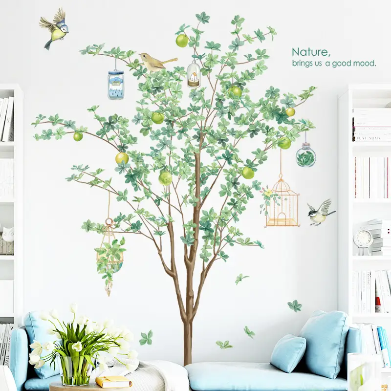 Scandinavian Tree Wall Stickers for Living Room Decoration