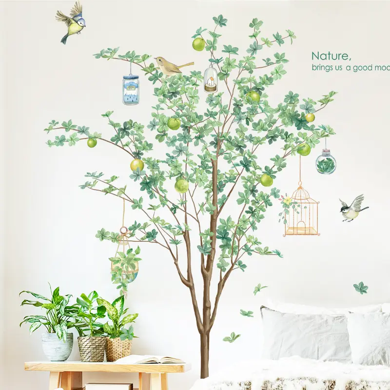 Scandinavian Tree Wall Stickers for Living Room Decoration