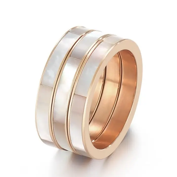 Stainless Steel Multi-Ring with Roman Letter Design - Image 12