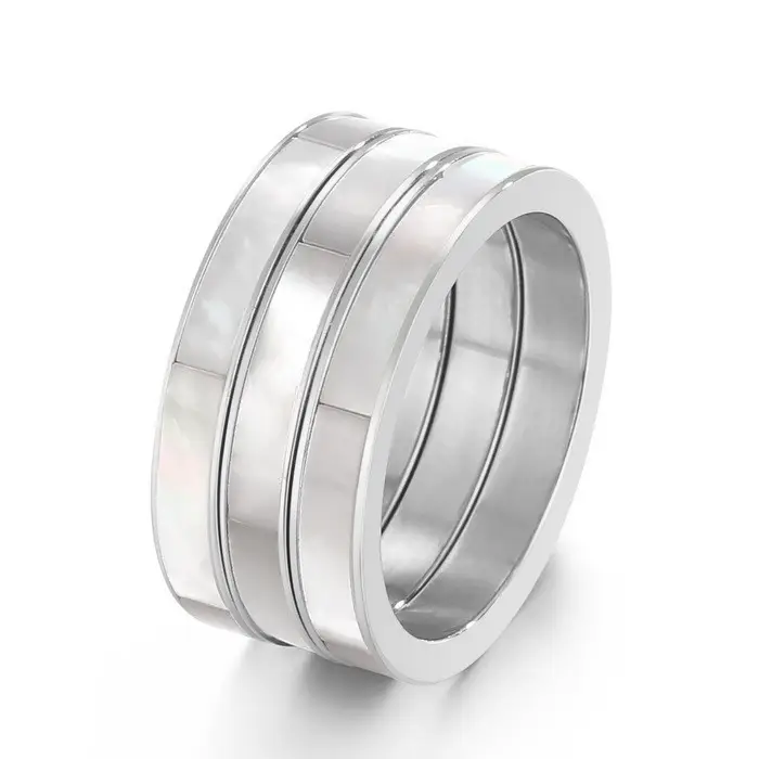 Stainless Steel Multi-Ring with Roman Letter Design - Image 13