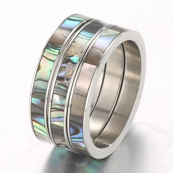 Stainless Steel Multi-Ring with Roman Letter Design - Image 14