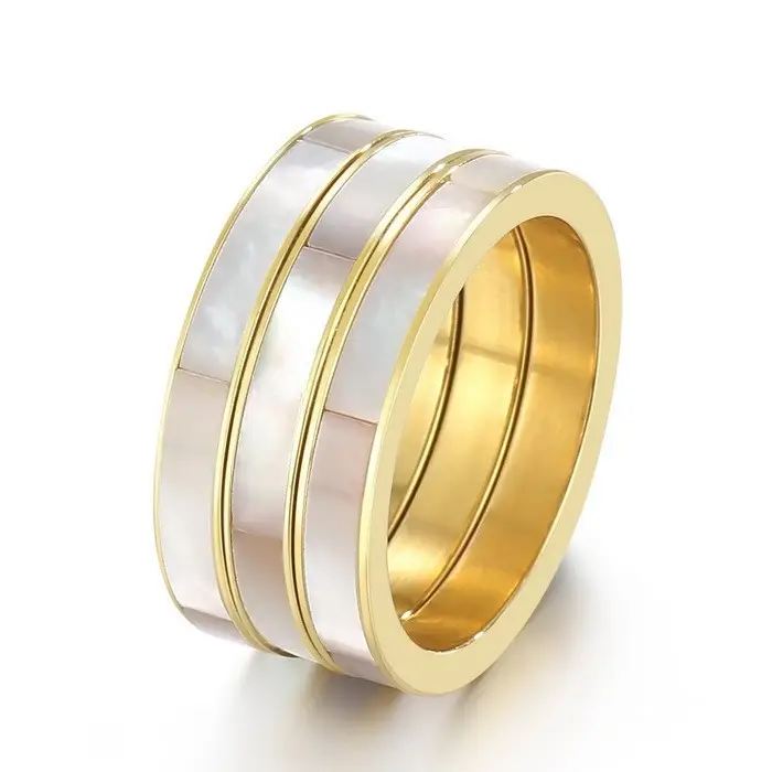 Stainless Steel Multi-Ring with Roman Letter Design - Image 15
