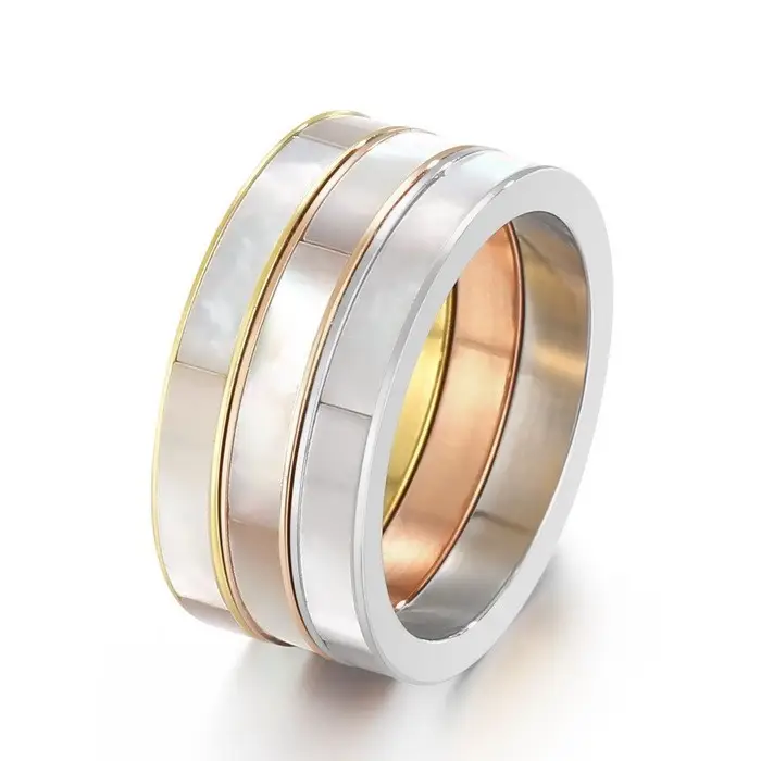 Stainless Steel Multi-Ring with Roman Letter Design - Image 16