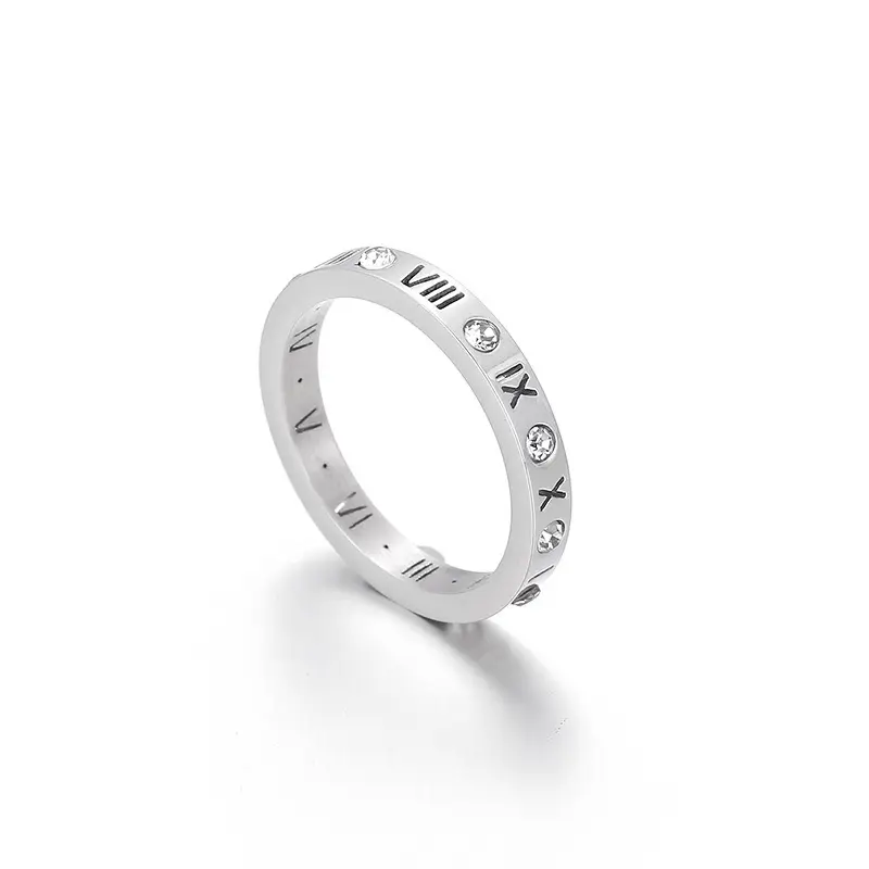 Stainless Steel Multi-Ring with Roman Letter Design - Image 25