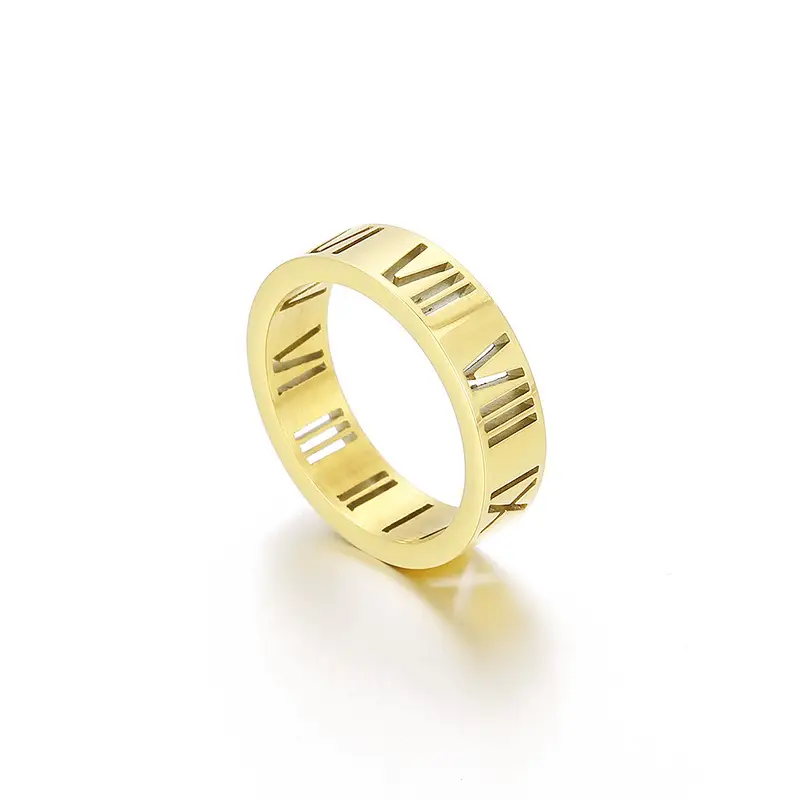 Stainless Steel Multi-Ring with Roman Letter Design - Image 26