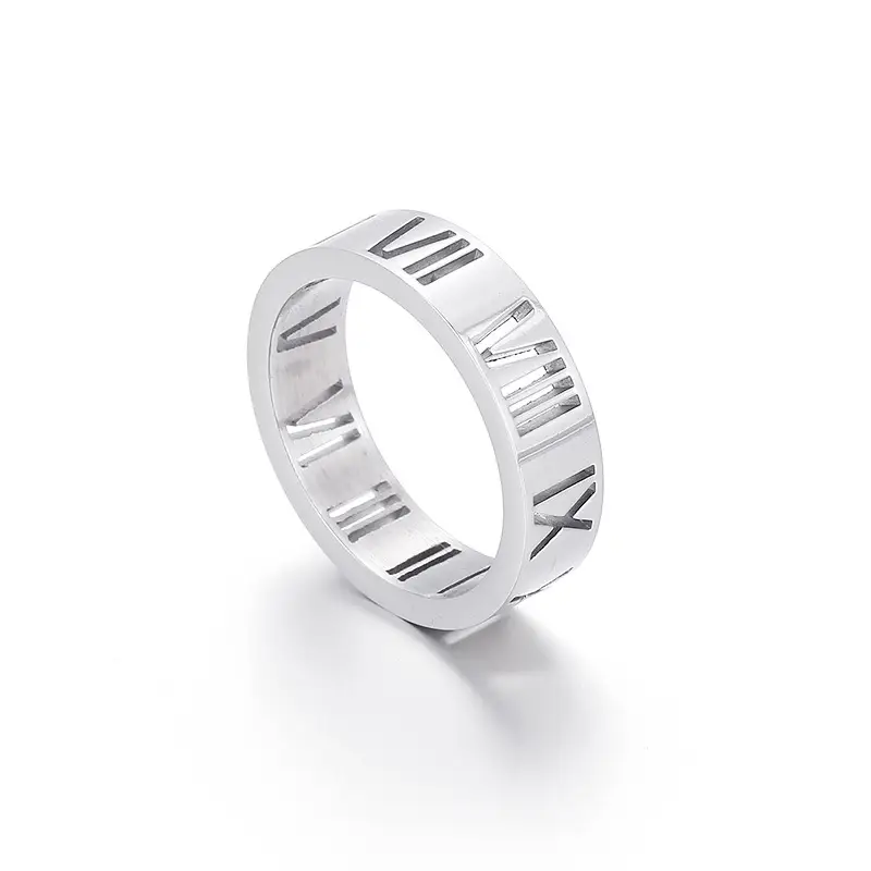 Stainless Steel Multi-Ring with Roman Letter Design - Image 27