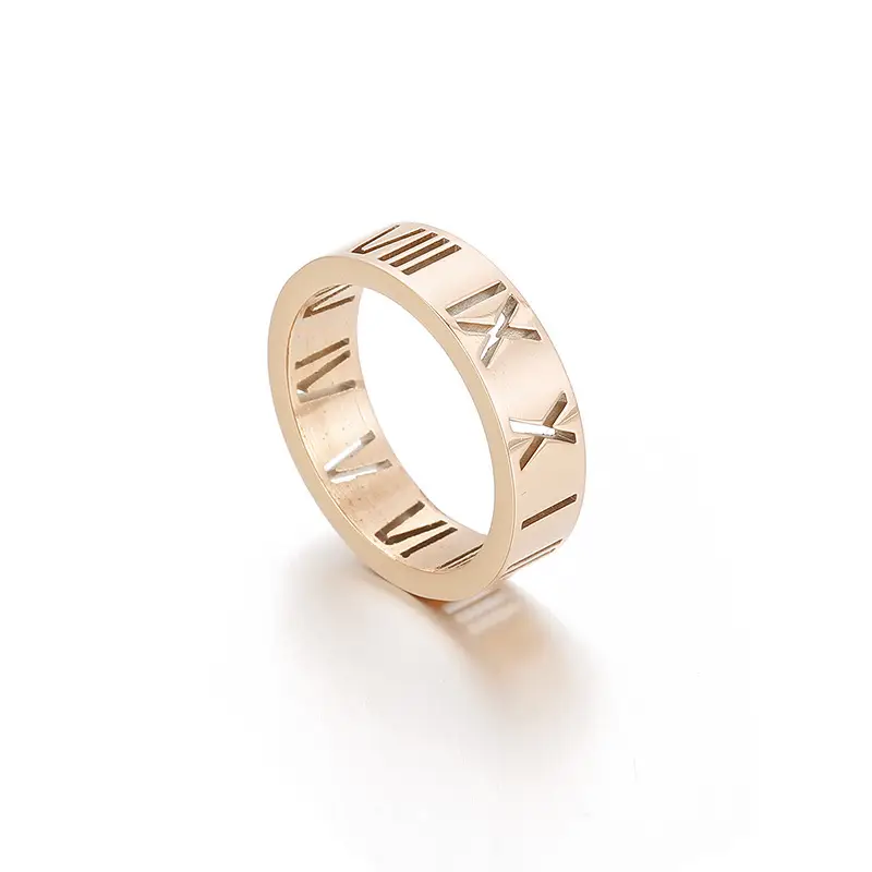 Stainless Steel Multi-Ring with Roman Letter Design - Image 28