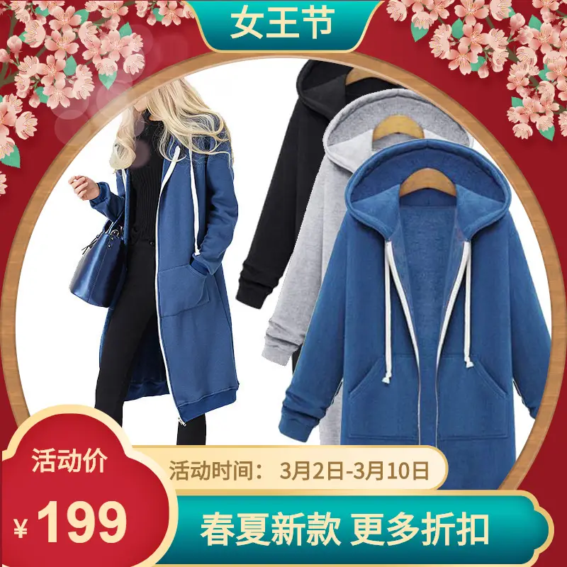 Women Hooded Vest Blue Winter Warm Loose Fit - Image 12