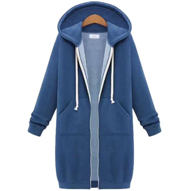 Women Hooded Vest Blue Winter Warm Loose Fit - Image 4
