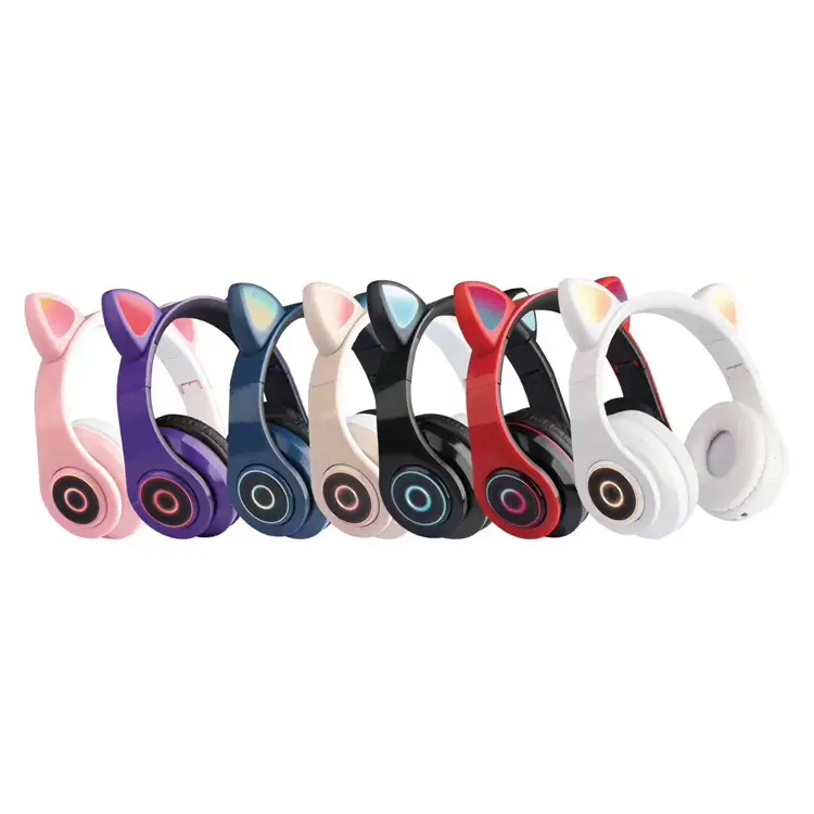 Cat Ear Bluetooth Headset Pink 5.0 Wireless