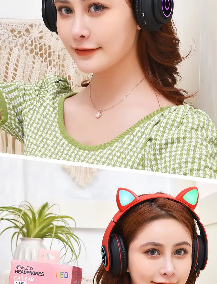 Cat Ear Bluetooth Headset Pink 5.0 Wireless — feature 20