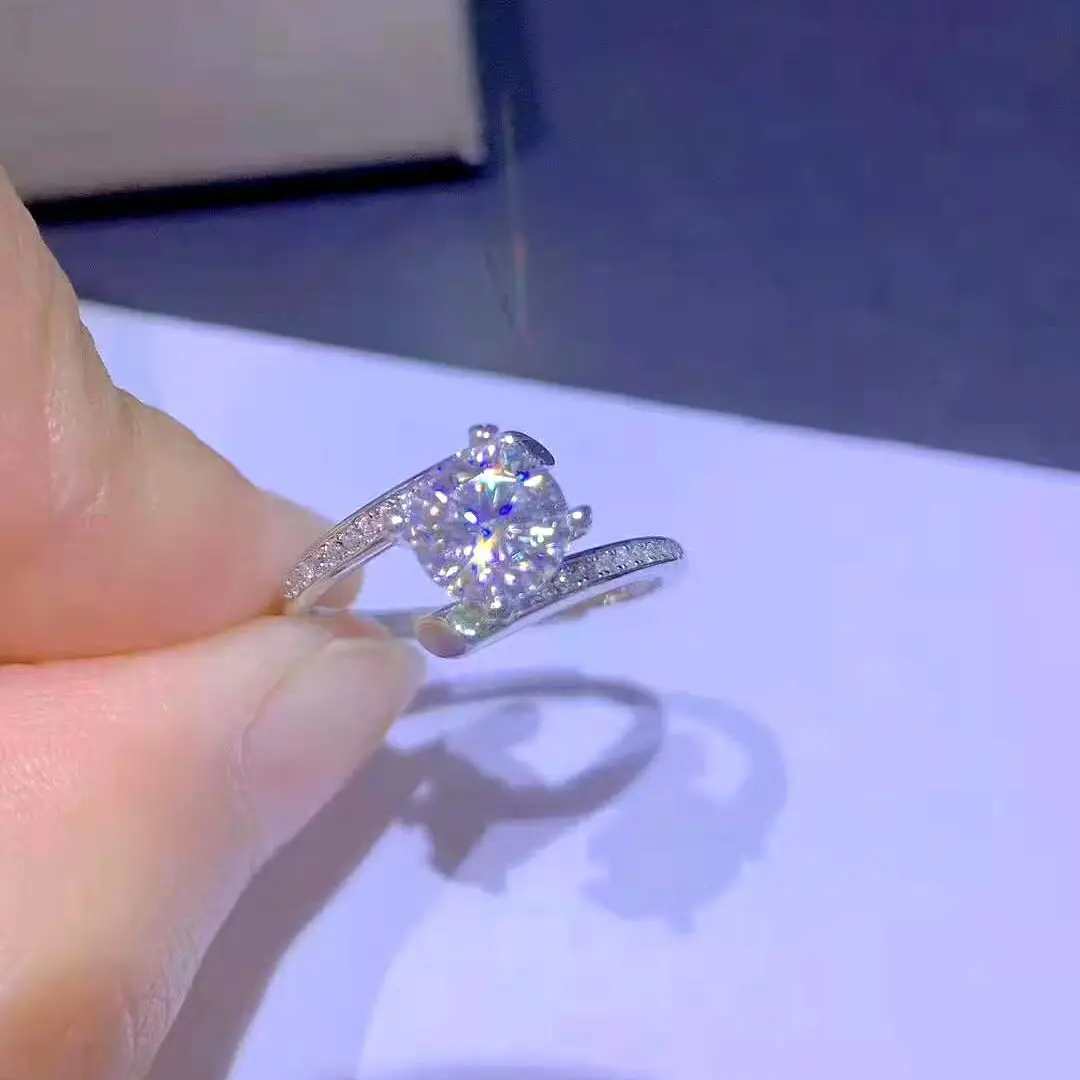 1 Karat Sparkle Diamond Ring with Mosane Inlay - Image 5