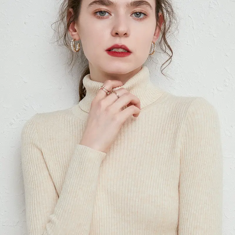 Women's Green Turtleneck Sweater 2020 Winter Slim Fit - Image 23