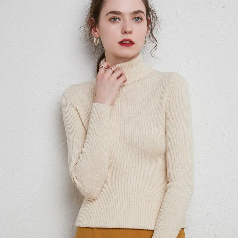 Women's Green Turtleneck Sweater 2020 Winter Slim Fit - Image 11