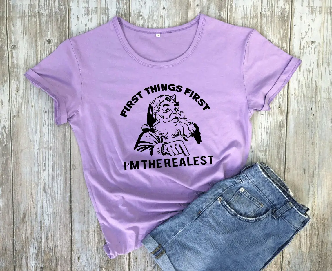 Black Cotton T-Shirt with "First Things First" Graphic - Image 8