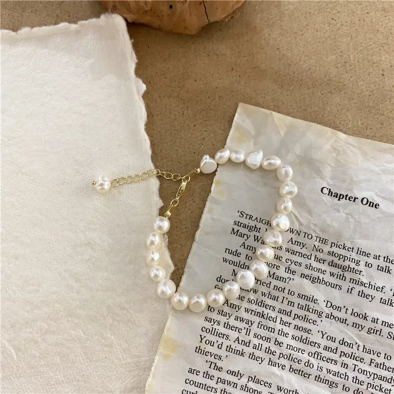 Korean Style Pearl Necklace for Women Natural White Baroque Design - Image 2