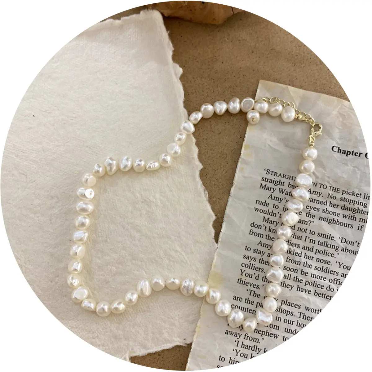 Korean Style Pearl Necklace for Women Natural White Baroque Design - Image 15