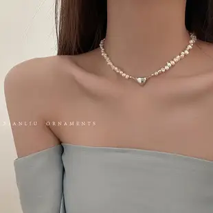Korean Style Pearl Necklace for Women Natural White Baroque Design — feature 9