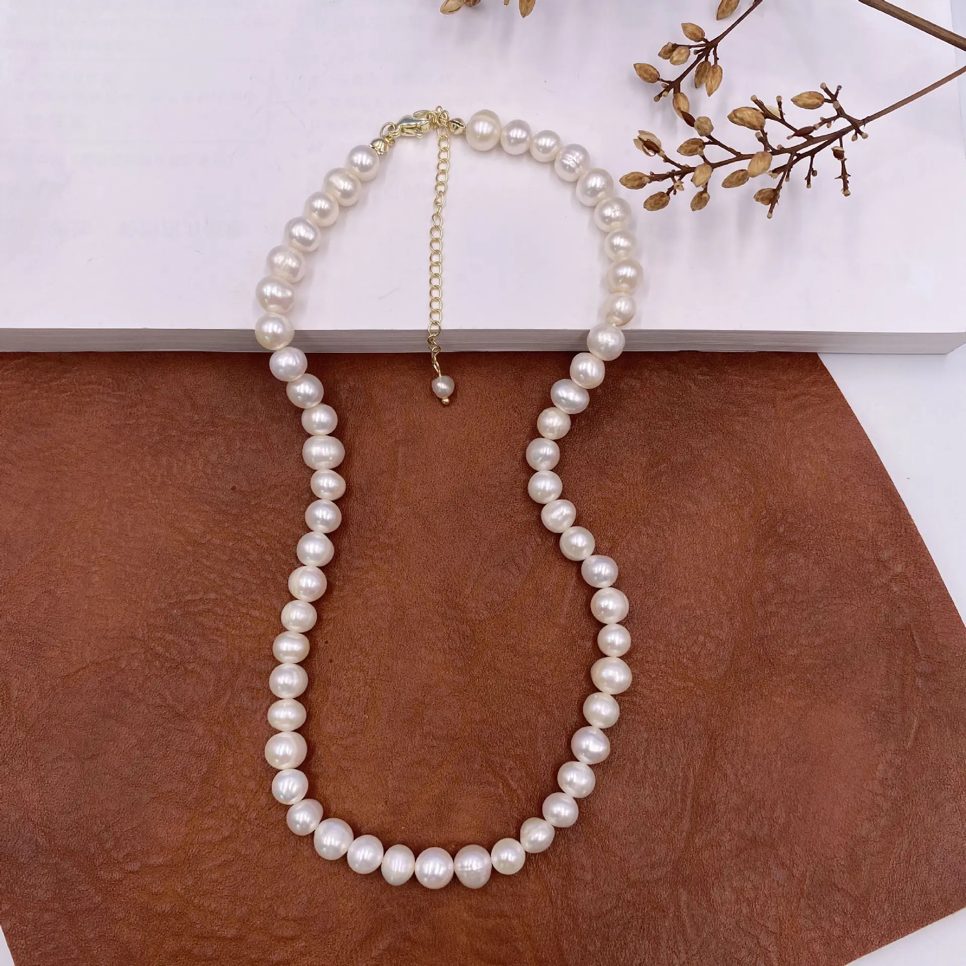 Korean Style Pearl Necklace for Women Natural White Baroque Design - Image 3