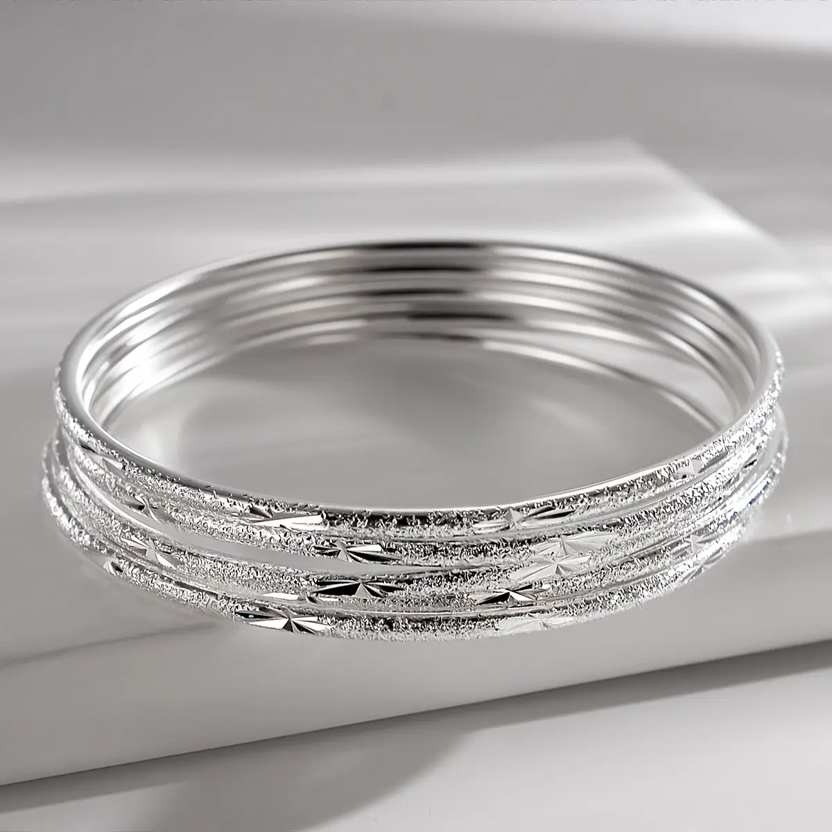 Three Ring Bracelet Three Life Copper Silver Plated - Image 4