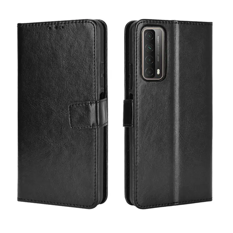 Huawei Smart 2021 Phone Flip Cover Leather Case Black