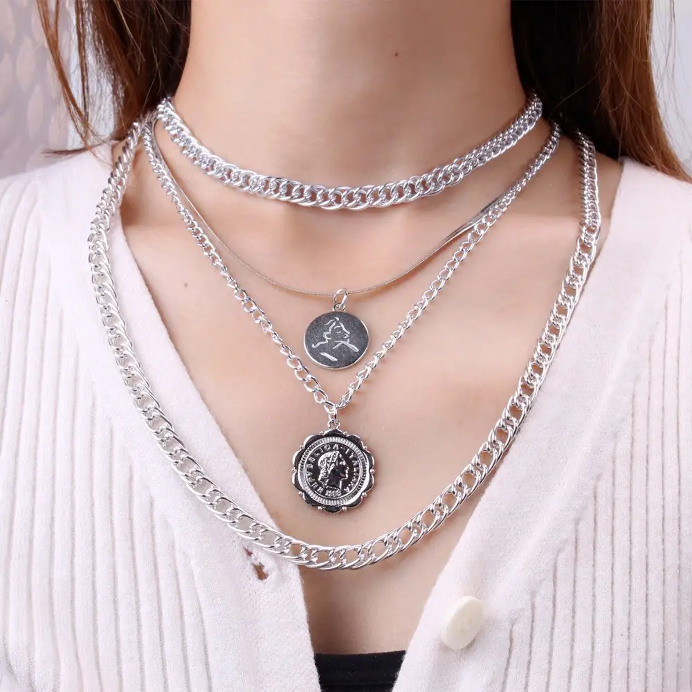 Multi Layer Retro Round Tag Necklace for Women - Image 5