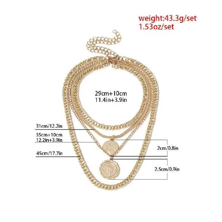 Multi Layer Retro Round Tag Necklace for Women - Image 6