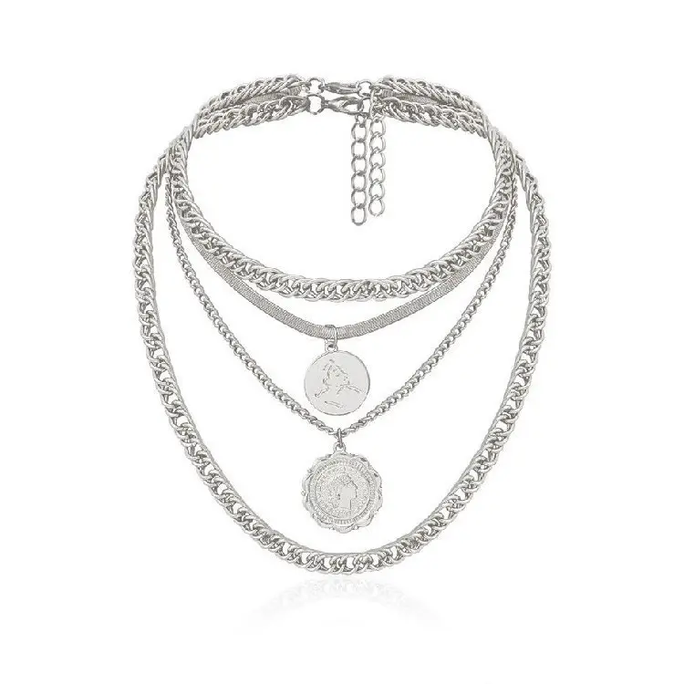 Multi Layer Retro Round Tag Necklace for Women - Image 2