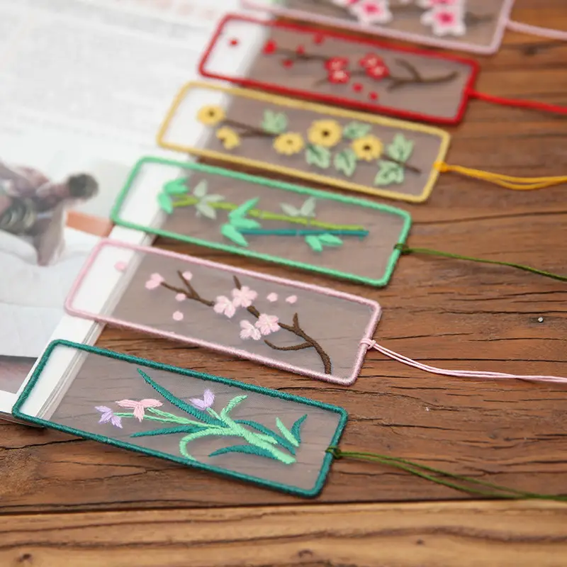 Hand Embroidered Bookmark for Beginners