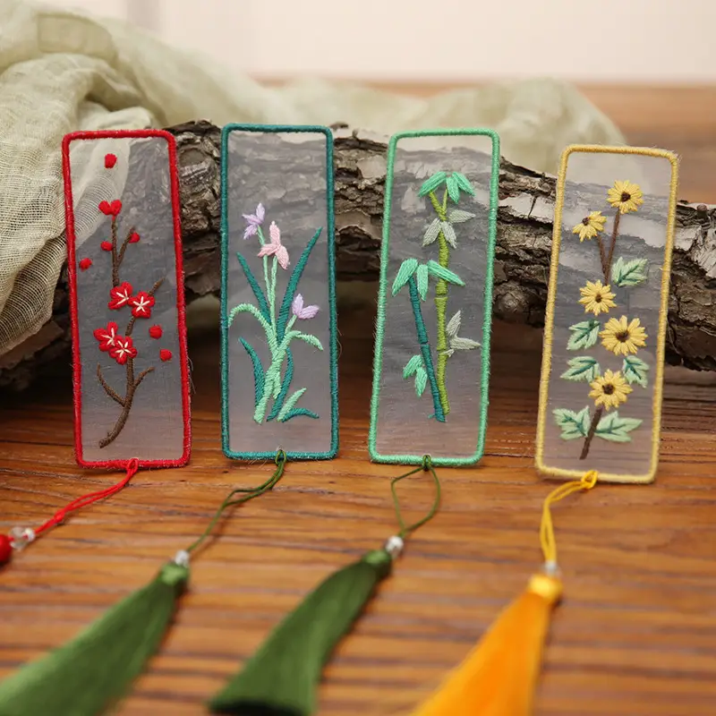 Hand Embroidered Bookmark for Beginners