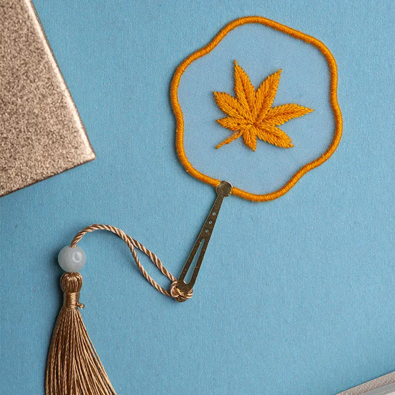 Hand Embroidered Bookmark for Beginners