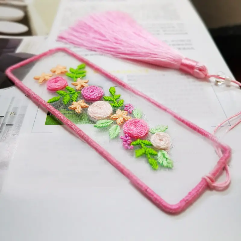 Hand Embroidered Bookmark for Beginners