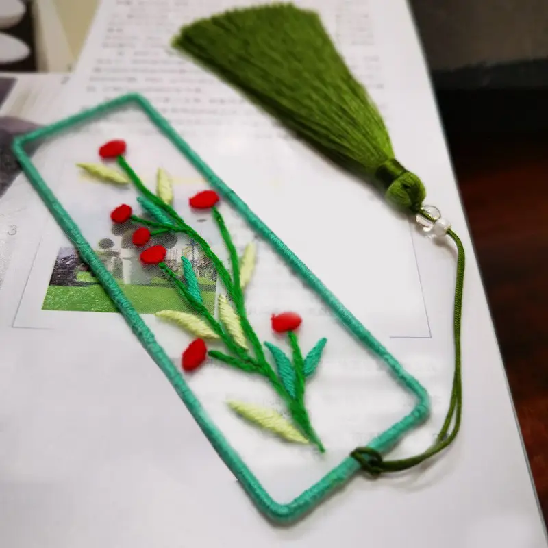 Hand Embroidered Bookmark for Beginners