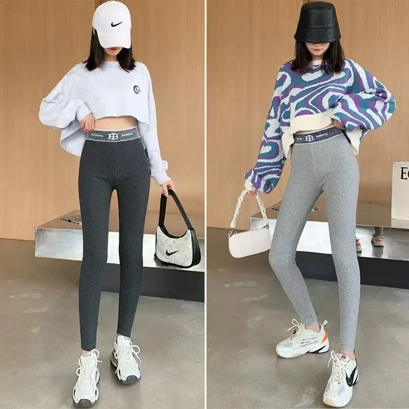 New Autumn Thickened Leggings Women Grey Slimming - Image 5