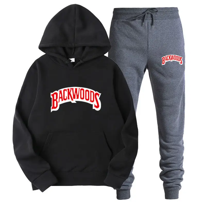 Men Grey Backwoods Hoodie & Pants Set - Image 12