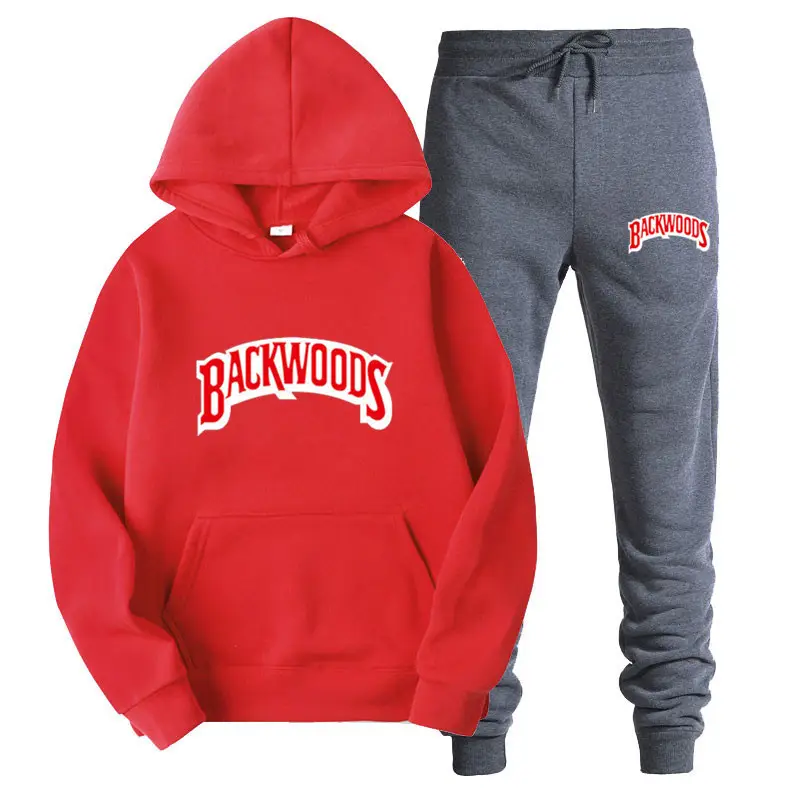 Men Grey Backwoods Hoodie & Pants Set - Image 20