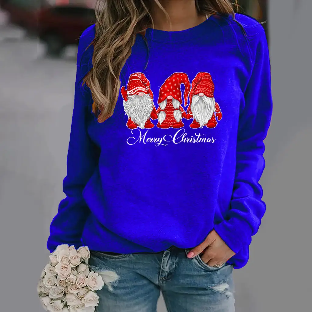 Women Christmas Printed Long Sleeve Sweater Mustard - Image 16