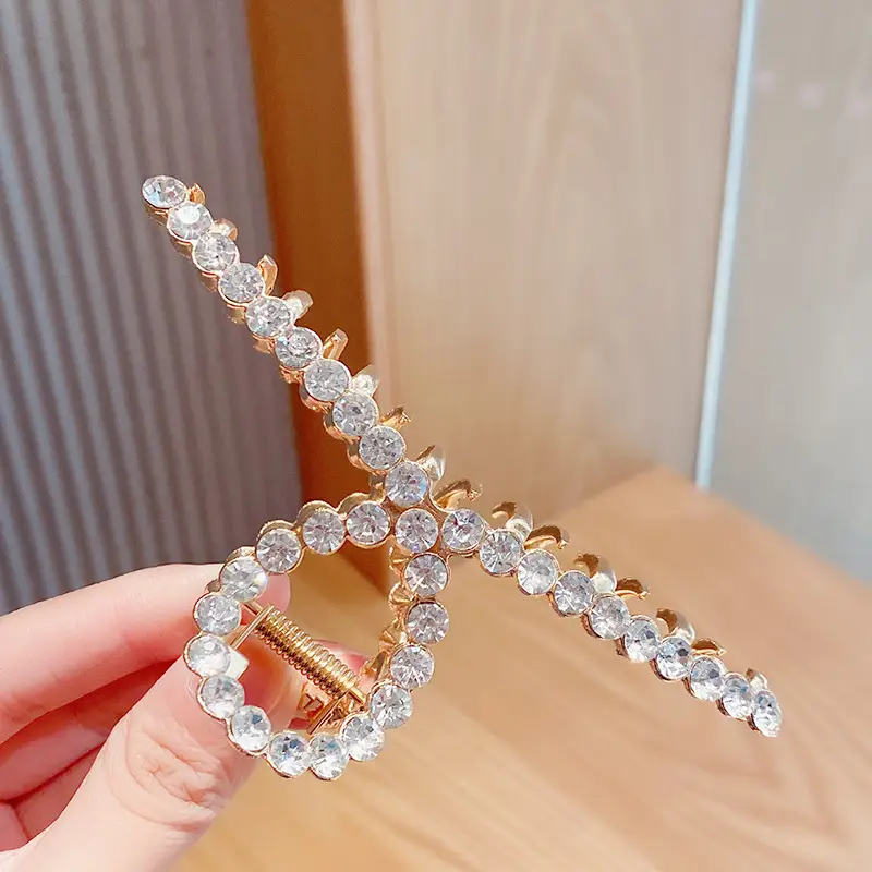 Korean Style Cross Rhinestone Pearl Hairpin All-match