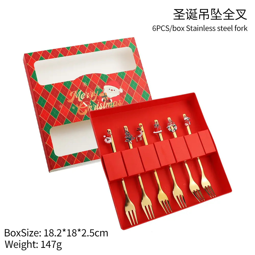 Christmas Spoon Set 4Pcs Stainless Steel Gift Box - Image 10