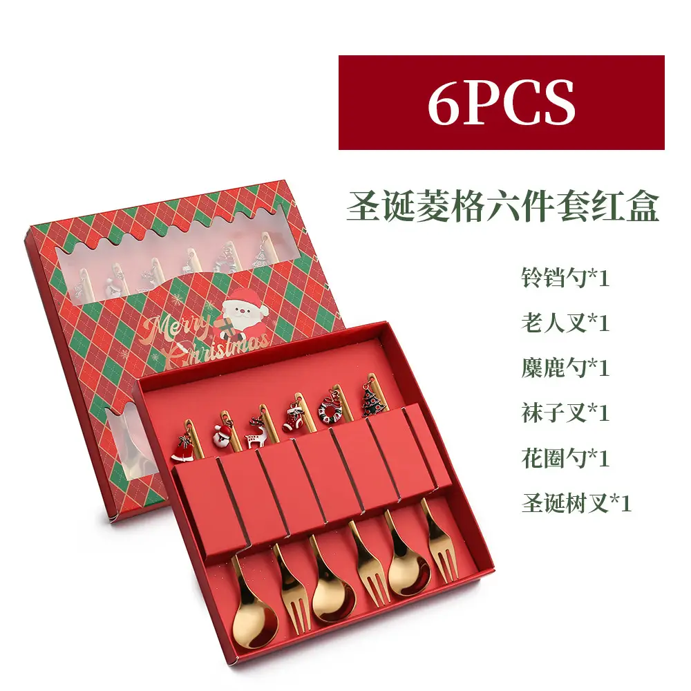 Christmas Spoon Set 4Pcs Stainless Steel Gift Box - Image 3