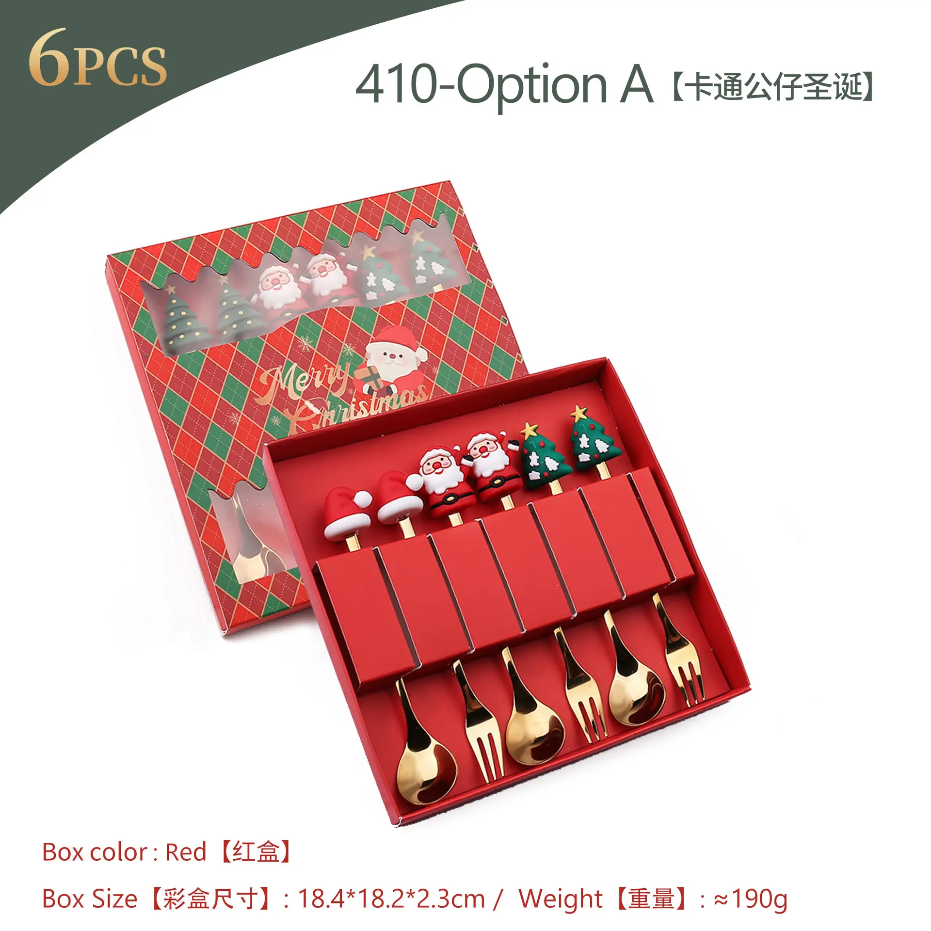 Christmas Spoon Set 4Pcs Stainless Steel Gift Box - Image 4
