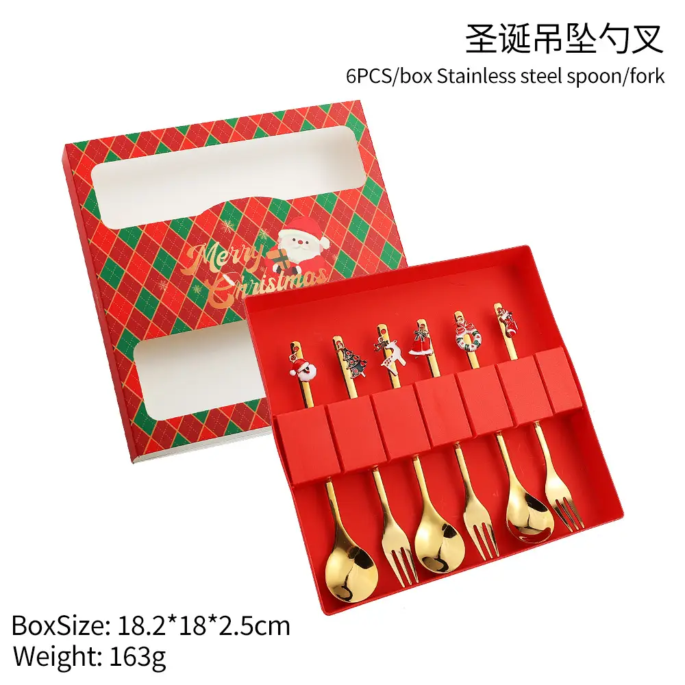 Christmas Spoon Set 4Pcs Stainless Steel Gift Box - Image 6