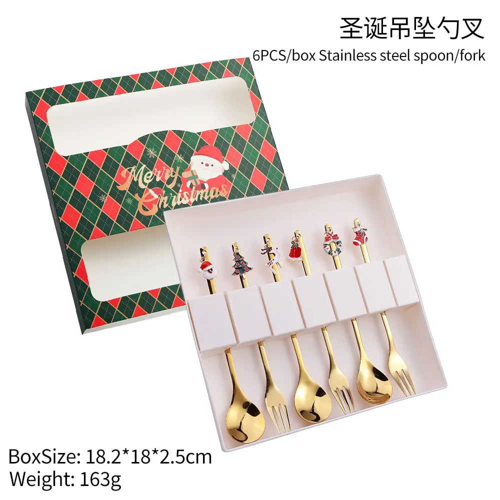 Christmas Spoon Set 4Pcs Stainless Steel Gift Box - Image 7