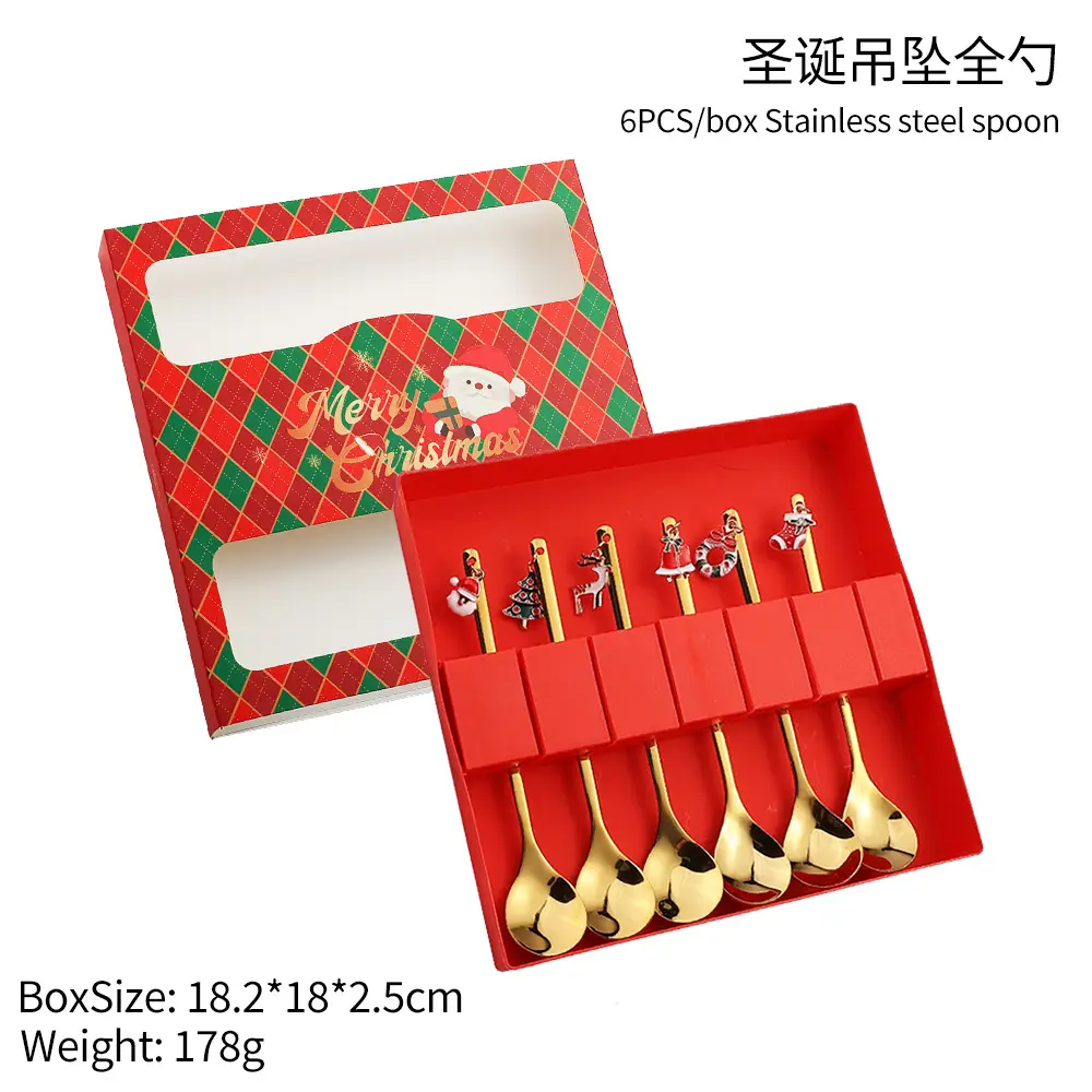 Christmas Spoon Set 4Pcs Stainless Steel Gift Box - Image 8