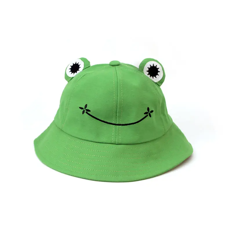 Green Frog Hat for Girls Women Fresh Shade - Image 2